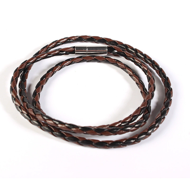 Korean Version Of Men's Multi-layer Braided Twist Bracelet Simple Leather Rope Bracelet Hand Rope Bracelet  A-1504