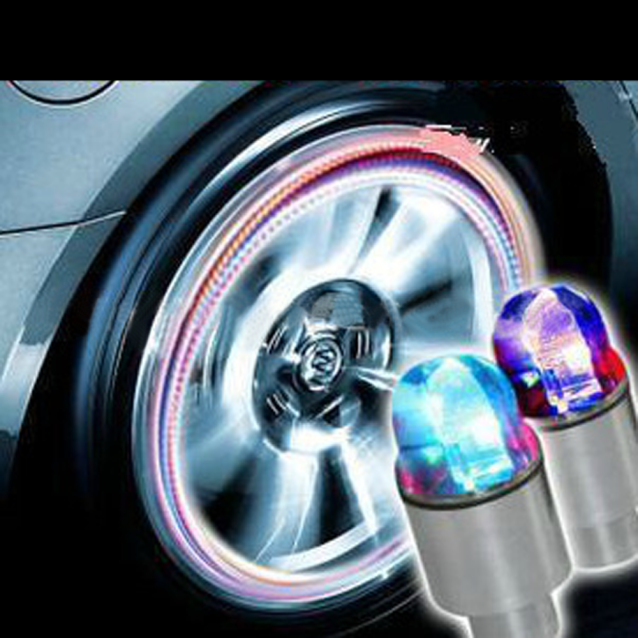 2pcs Car Bikes Motorcycle LED Tire Spoke Interior Valve Cap Light with Motion Sensor Wheel Hub Lamp for Night Driving Decoration  E-589-1