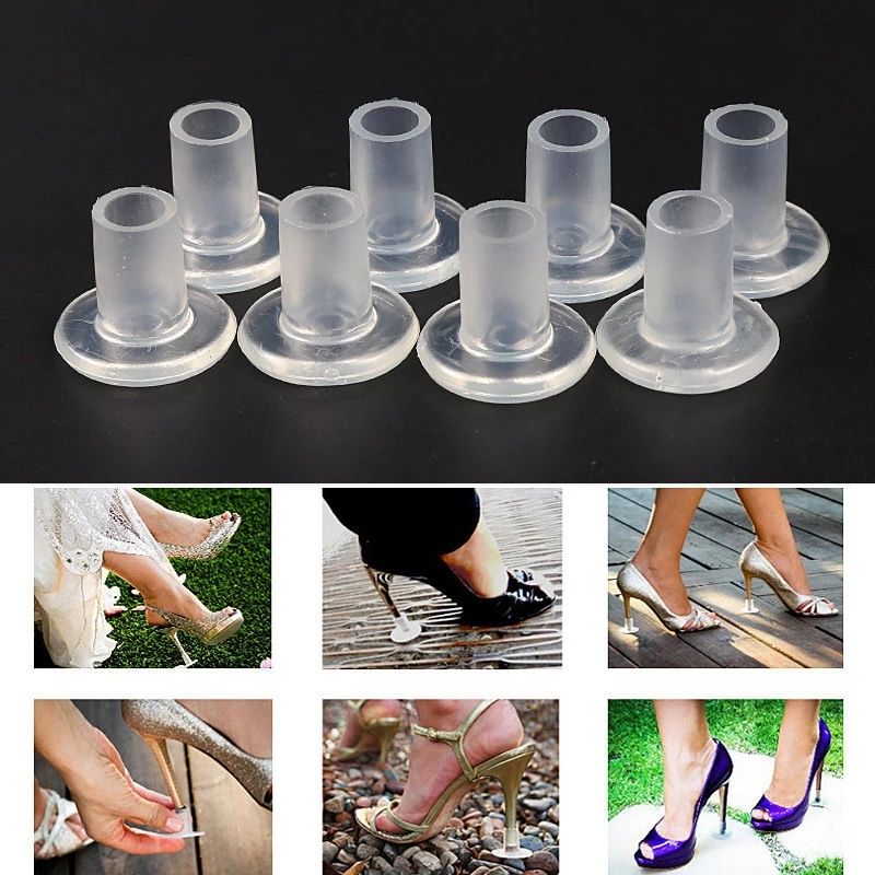 1 PairsSilicone High Heel Covers Plastic Shoe Heel Protector for Grass High Heel Guards in Shoe Care Kit for Wedding Party J-127