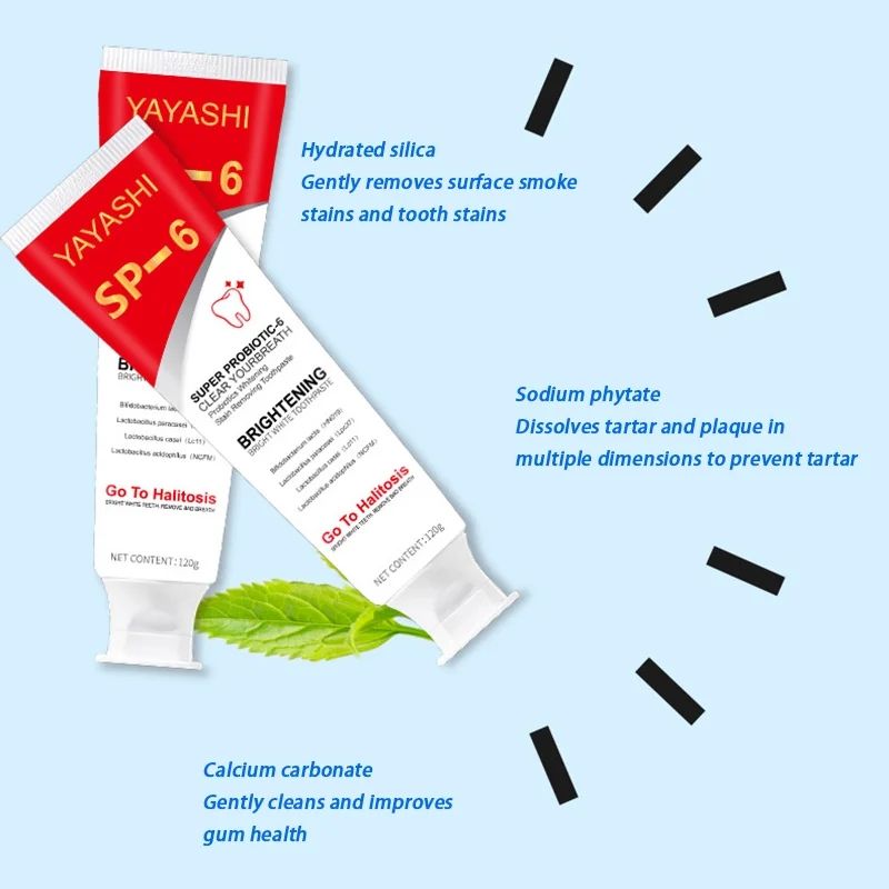 Sp-6 Probiotic Toothpaste For Whitening & Fresh Breath - Deep Cleaning, Stain Removal, Paraben-Free, Ideal For Home & Travel B2-971