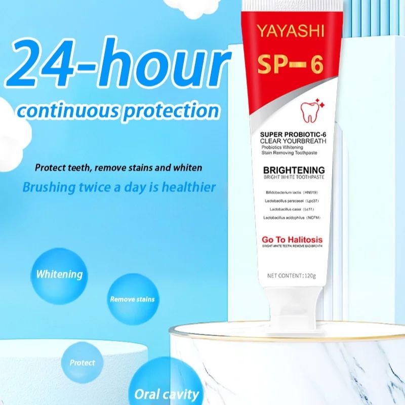 Sp-6 Probiotic Toothpaste For Whitening & Fresh Breath - Deep Cleaning, Stain Removal, Paraben-Free, Ideal For Home & Travel B2-971