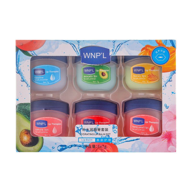 6pcs/set Vaseline lipstick Moisturizing and Moisturizing Lip Mask Repairing Lips for Men and Women Fade Lip Lines Lip Balm Set C-148
