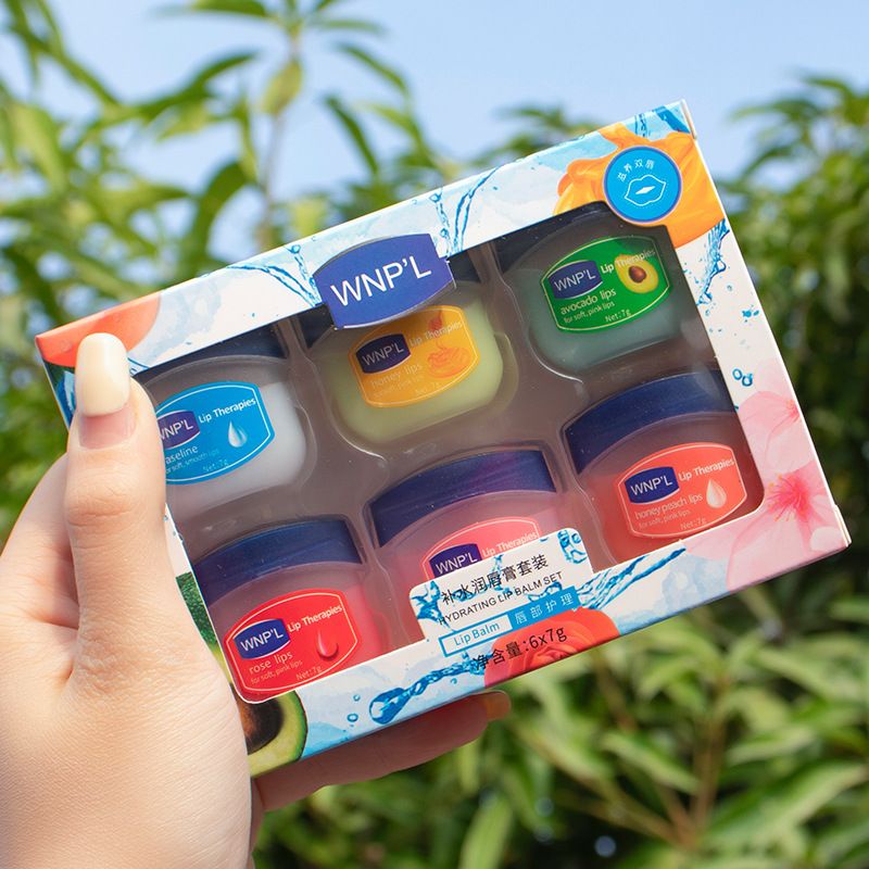 6pcs/set Vaseline lipstick Moisturizing and Moisturizing Lip Mask Repairing Lips for Men and Women Fade Lip Lines Lip Balm Set C-148