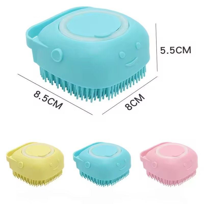 Soft Silicone Dog Brush Pet Shampoo Massager Bath Brush Bathroom Puppycat Washing Massage Dispenser Grooming Shower Brush E-914