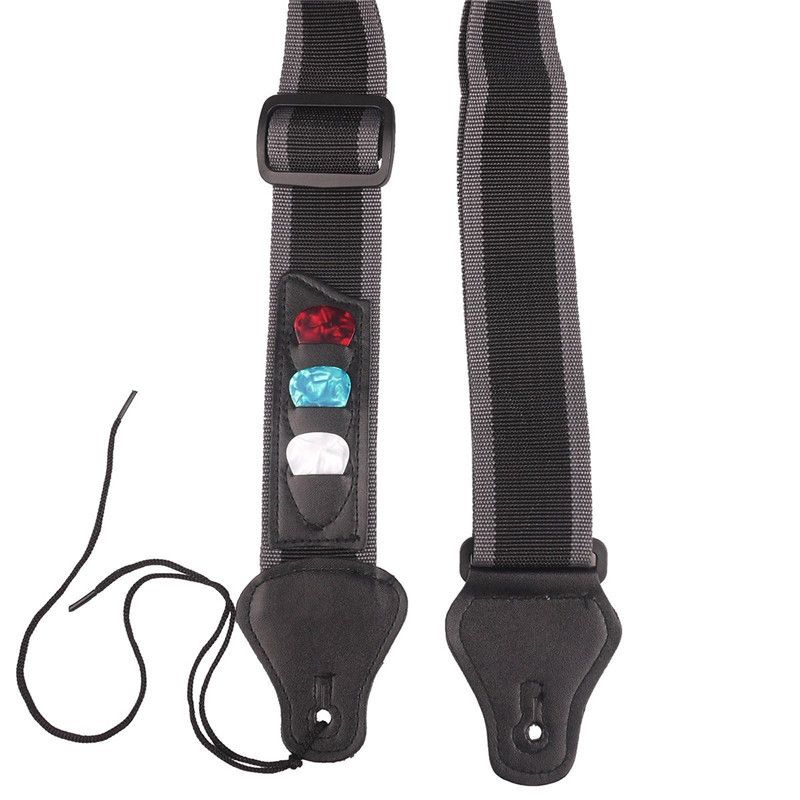 Adjustable Electric Guitar Strap With  Holders Pu Leather Ends Acoustic Guitar Bass Strap Belt Accessories E-965
