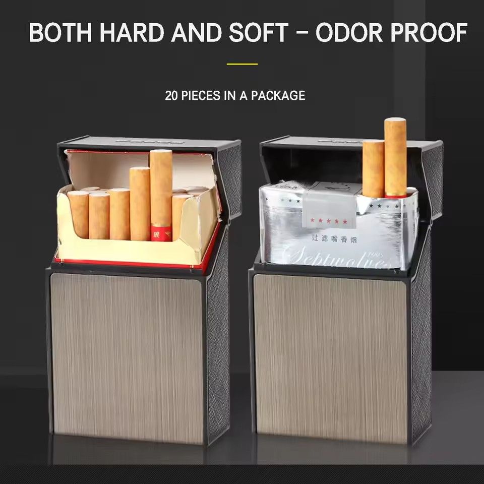 Korean style brushed plastic aluminum cigarette caseE-698