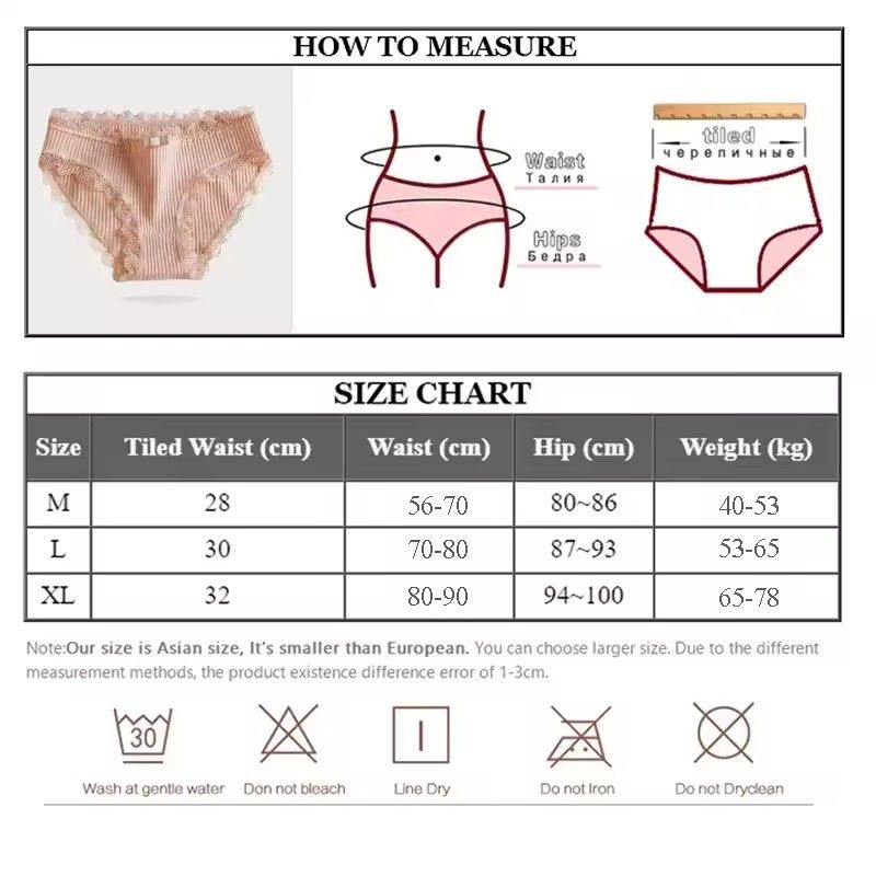 3pcs Cotton Panties Women Comfortable Underwears Sexy Middle-Waisted Underpants Female Lingerie Big Size Ladies Briefs & FZ-349