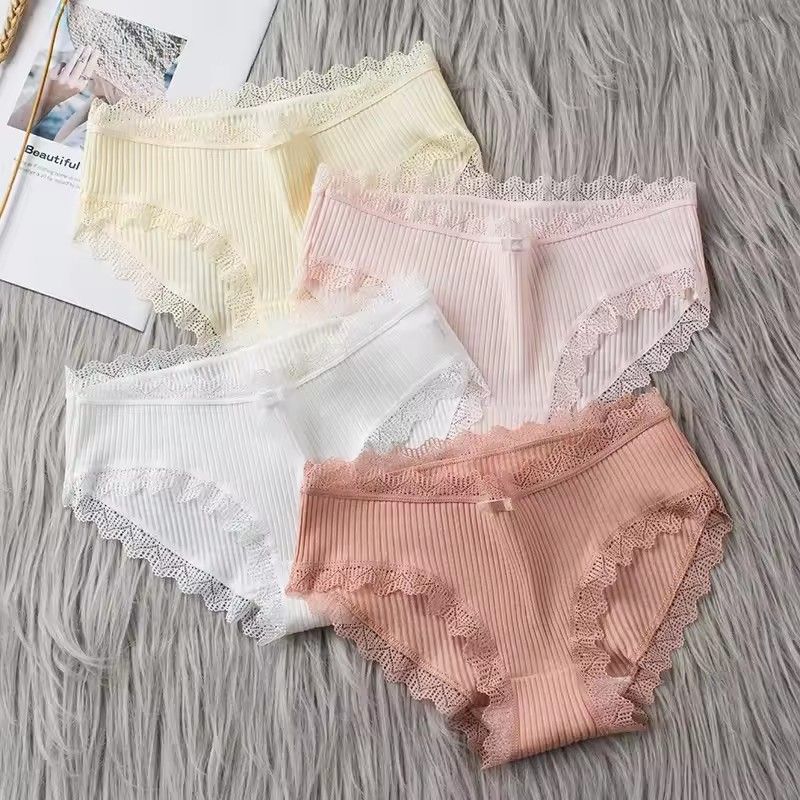 3pcs Cotton Panties Women Comfortable Underwears Sexy Middle-Waisted Underpants Female Lingerie Big Size Ladies Briefs & FZ-349
