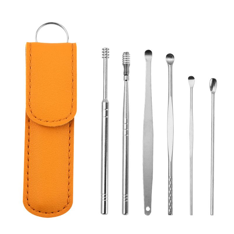 6pcs Ear Cleaner Tool Earpick Sticks Earwax Remover Curette Ear Pick Cleaning Ear Cleanser Spoon Health Care Earpick E-1037