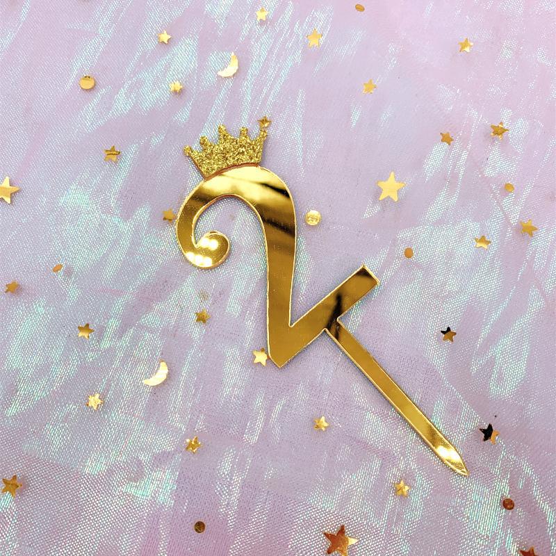 Number 0-9 Cake Decoration Card Plug-in Golden Acrylic Crown Digital Cake Card Digital Cake Decoration E-652
