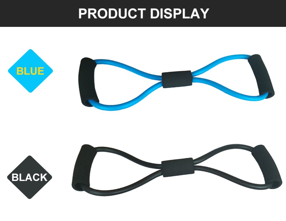 2020 Hot Yoga Gum Fitness Resistance 8 Word Chest Expander Rope Workout Muscle Fitness Rubber Elastic Bands for Sports Exercise T-91-5