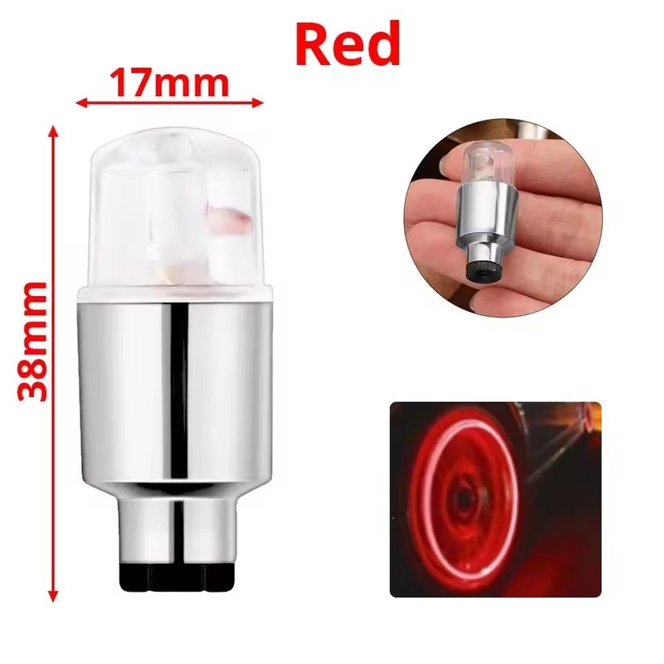 2pcs Car Bikes Motorcycle LED Tire Spoke Interior Valve Cap Light with Motion Sensor Wheel Hub Lamp for Night Driving Decoration  E-589-1