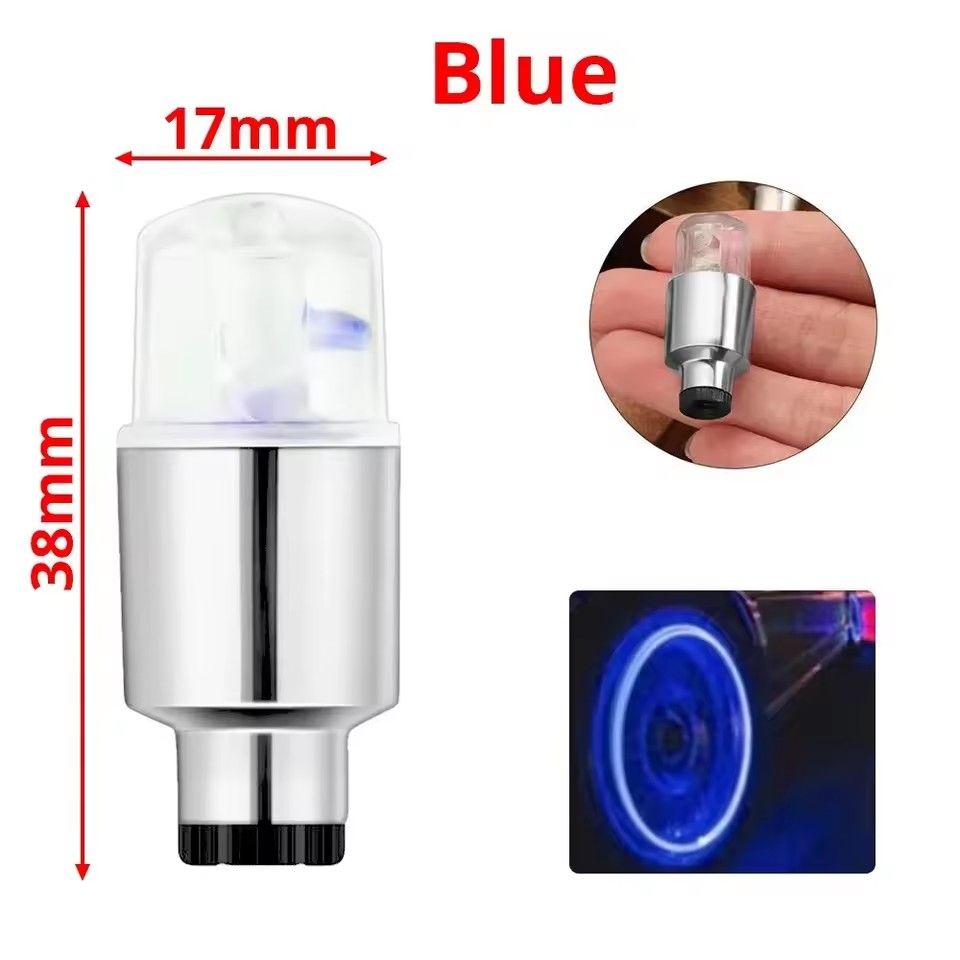 2pcs Car Bikes Motorcycle LED Tire Spoke Interior Valve Cap Light with Motion Sensor Wheel Hub Lamp for Night Driving Decoration  E-589-1