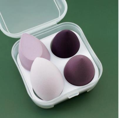 4pcs Beauty Blender Cosmetic Puff Makeup Sponge with Storage Box Foundation Sponge Women Make Up Accessories