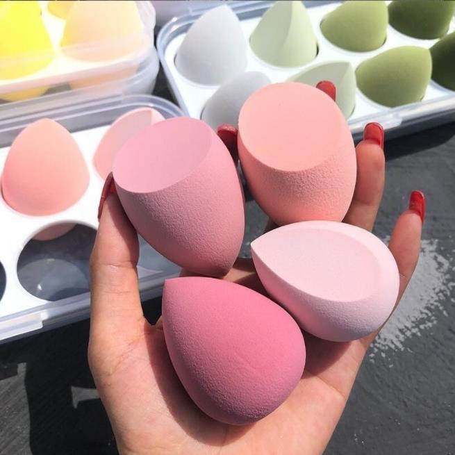 4pcs Beauty Blender Cosmetic Puff Makeup Sponge with Storage Box Foundation Sponge Women Make Up Accessories