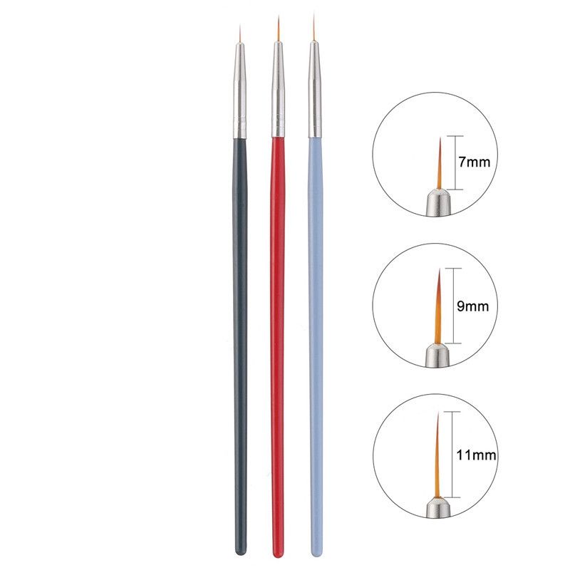 Nail Art Liner Painting Pen 3d Tips Diy Acrylic Uv Gel Brushes Drawing Kit Flower Line Grid French Design Manicure Tool B2-666