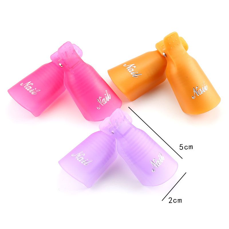 10PCS Plastic Nail Art Soak Off Cap Clip UV Gel Polish Remover Wrap Tool Nail Art Tips for Fingers Nail Polish Remover Nail Tool E-1096