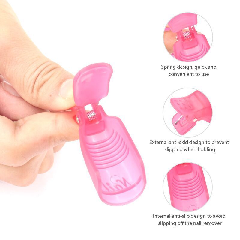 10PCS Plastic Nail Art Soak Off Cap Clip UV Gel Polish Remover Wrap Tool Nail Art Tips for Fingers Nail Polish Remover Nail Tool E-1096