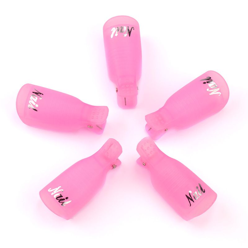 10PCS Plastic Nail Art Soak Off Cap Clip UV Gel Polish Remover Wrap Tool Nail Art Tips for Fingers Nail Polish Remover Nail Tool E-1096
