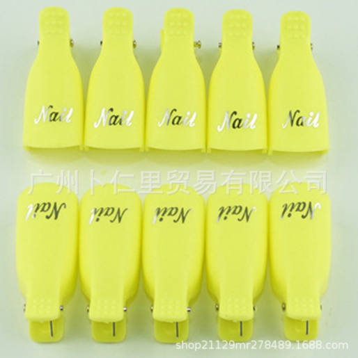 10PCS Plastic Nail Art Soak Off Cap Clip UV Gel Polish Remover Wrap Tool Nail Art Tips for Fingers Nail Polish Remover Nail Tool E-1096