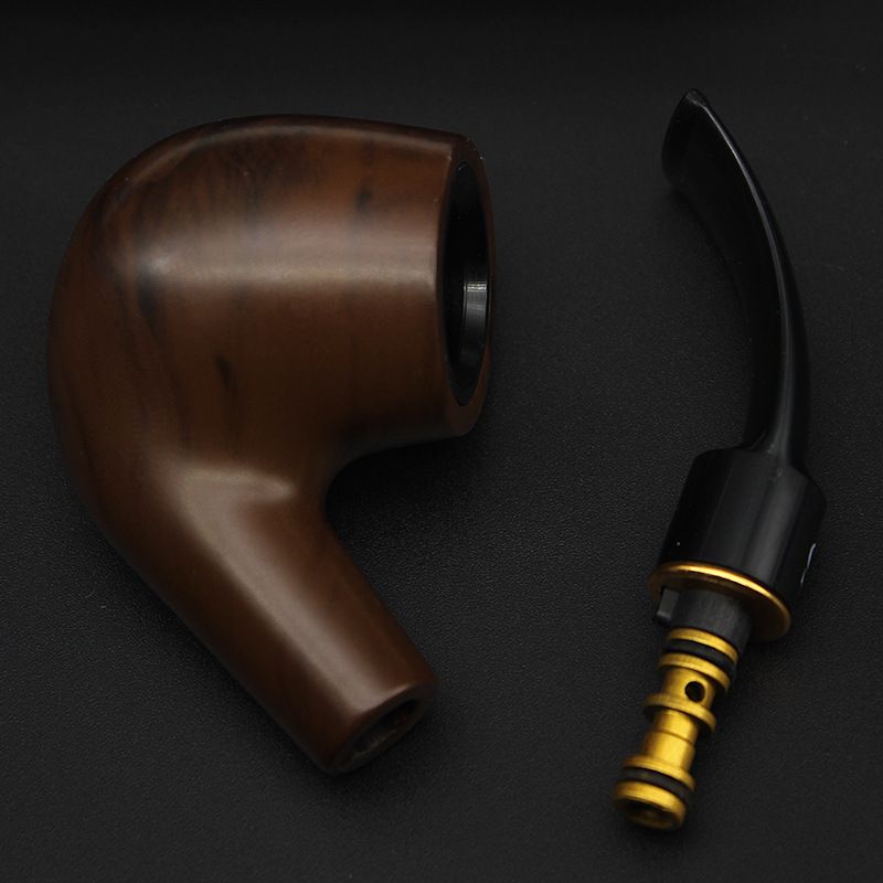Small and medium bakelite pipe Exquisite gift tobacco pipe Classic wood grain resin pipe E-1182