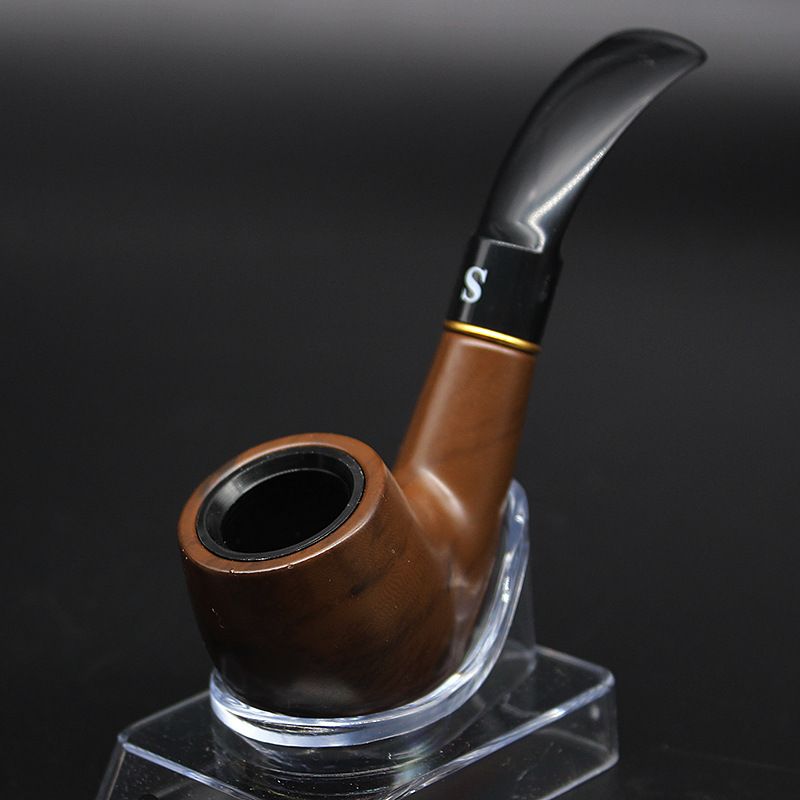 Small and medium bakelite pipe Exquisite gift tobacco pipe Classic wood grain resin pipe E-1182