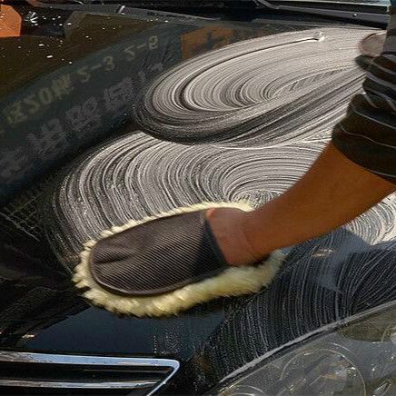 Fleece Car Cleaning Gloves Car Washing Gloves Household One-sided Cleaning Car Beauty Waxing Tools E-981