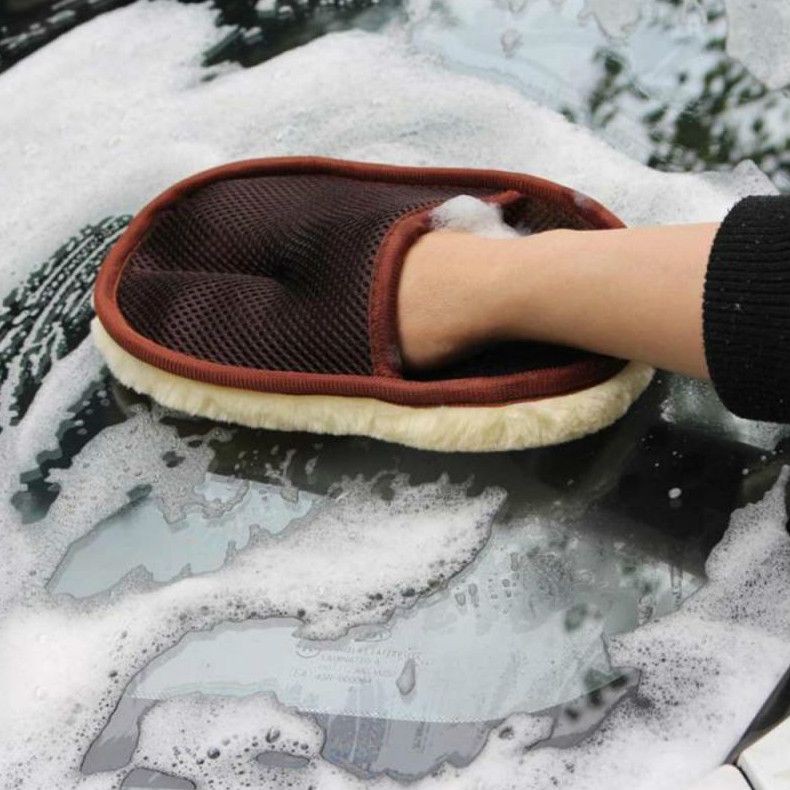 Fleece Car Cleaning Gloves Car Washing Gloves Household One-sided Cleaning Car Beauty Waxing Tools E-981