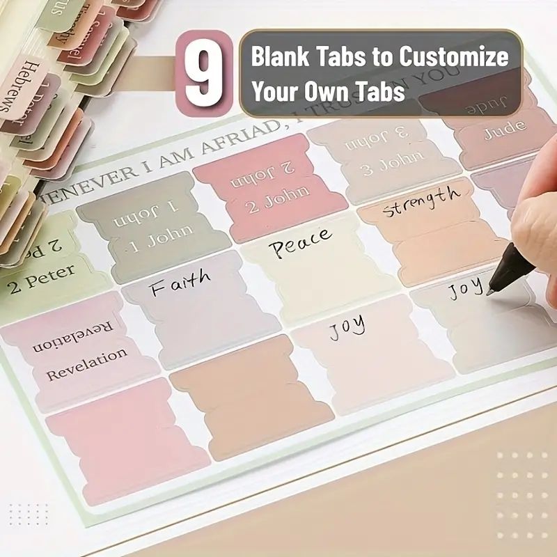 5 Pieces 75pcs Bible Index Label Stickers Large Label Cross Design Faith Classification Adhesive Stickers C-528