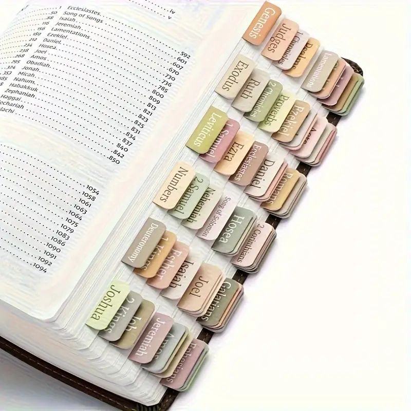 5 Pieces 75pcs Bible Index Label Stickers Large Label Cross Design Faith Classification Adhesive Stickers C-528