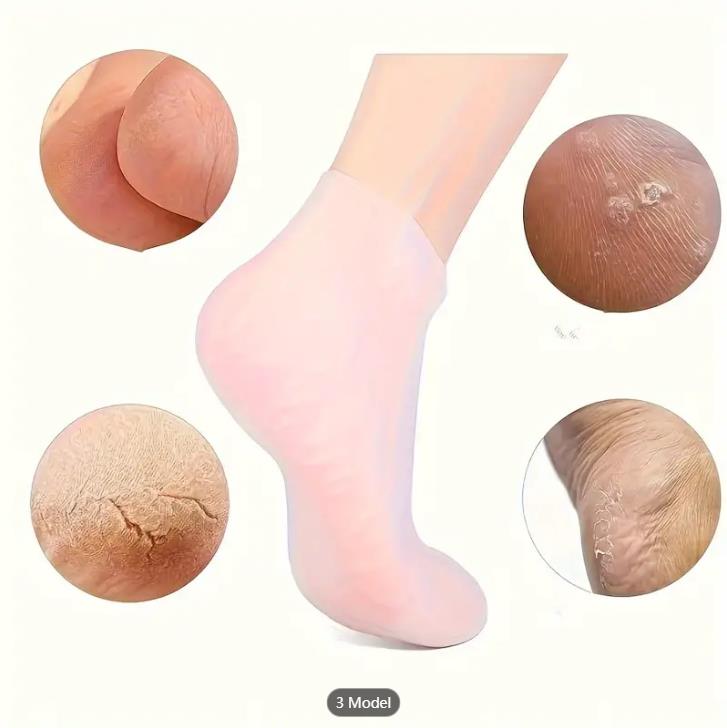 Silicone Socks For Women, Moisturizing Foot Socks, Soft Gel Socks, Women Spa Pedicure Socks For Dry Feet, Cracked Heel And Softe FZ-353-1