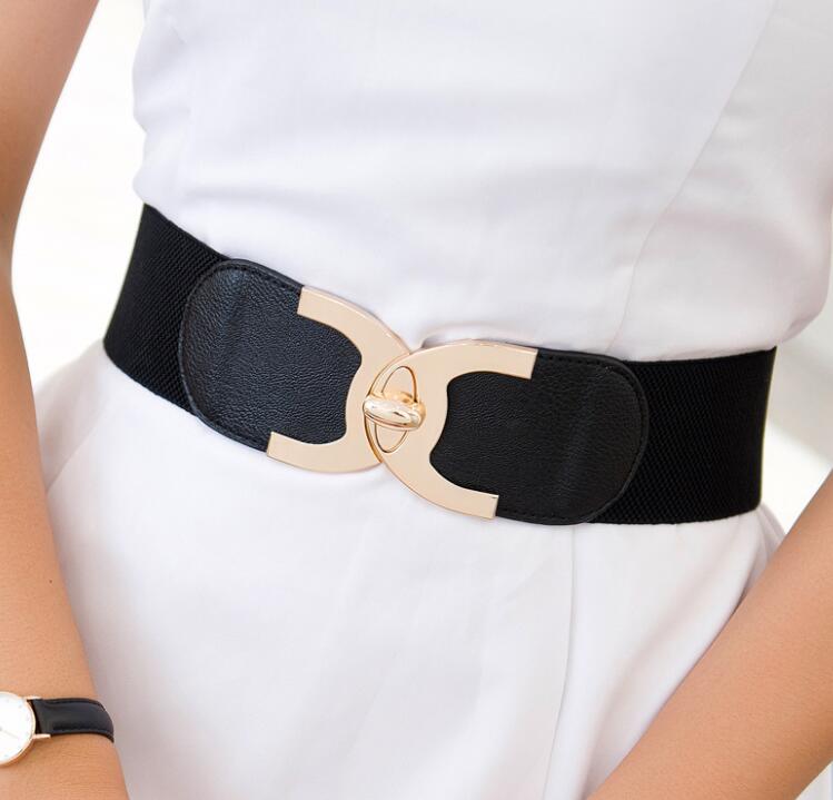 Hanging Buckle Wide Belt Female  Waist Seal with Skirt Elastic Wide Belt Versatile Simplicity Waist FZ-335