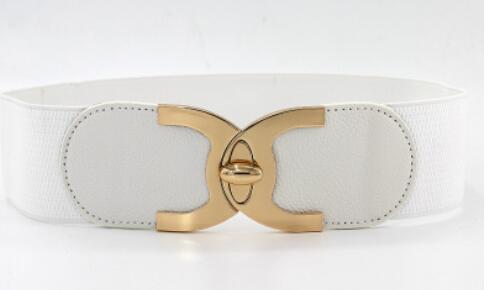 Hanging Buckle Wide Belt Female  Waist Seal with Skirt Elastic Wide Belt Versatile Simplicity Waist FZ-335