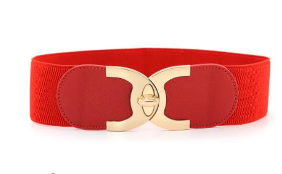 Hanging Buckle Wide Belt Female  Waist Seal with Skirt Elastic Wide Belt Versatile Simplicity Waist FZ-335