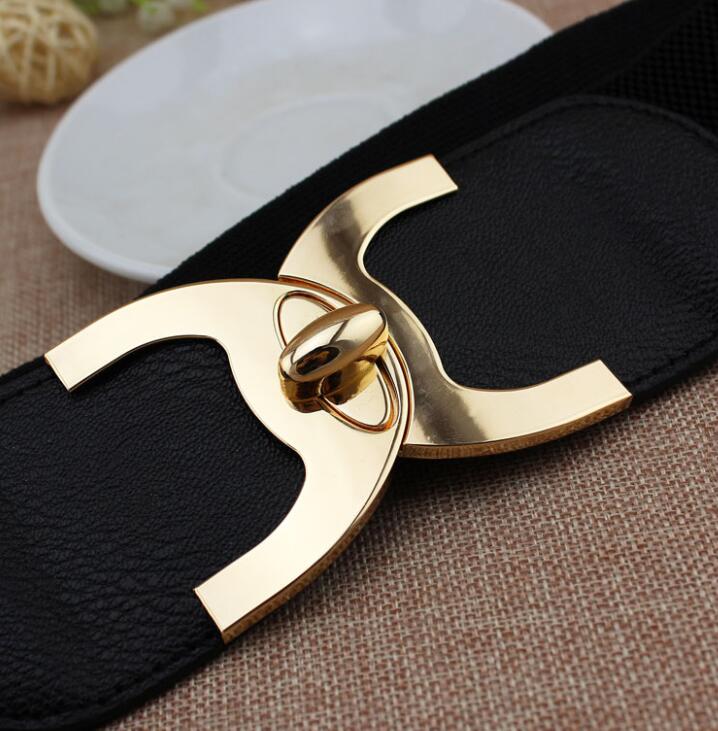 Hanging Buckle Wide Belt Female  Waist Seal with Skirt Elastic Wide Belt Versatile Simplicity Waist FZ-335