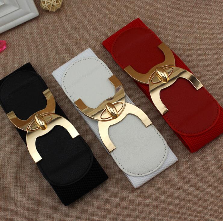 Hanging Buckle Wide Belt Female  Waist Seal with Skirt Elastic Wide Belt Versatile Simplicity Waist FZ-335