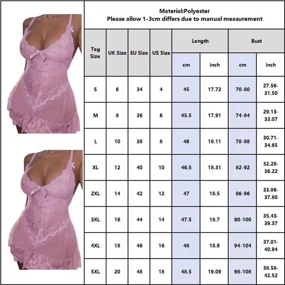 S-5XL Plus Size Summer Sexy Fashion Bodycon Dress for Women Deep V-neck Spaghetti Strap Pajamas Lace Dresses FZ-467