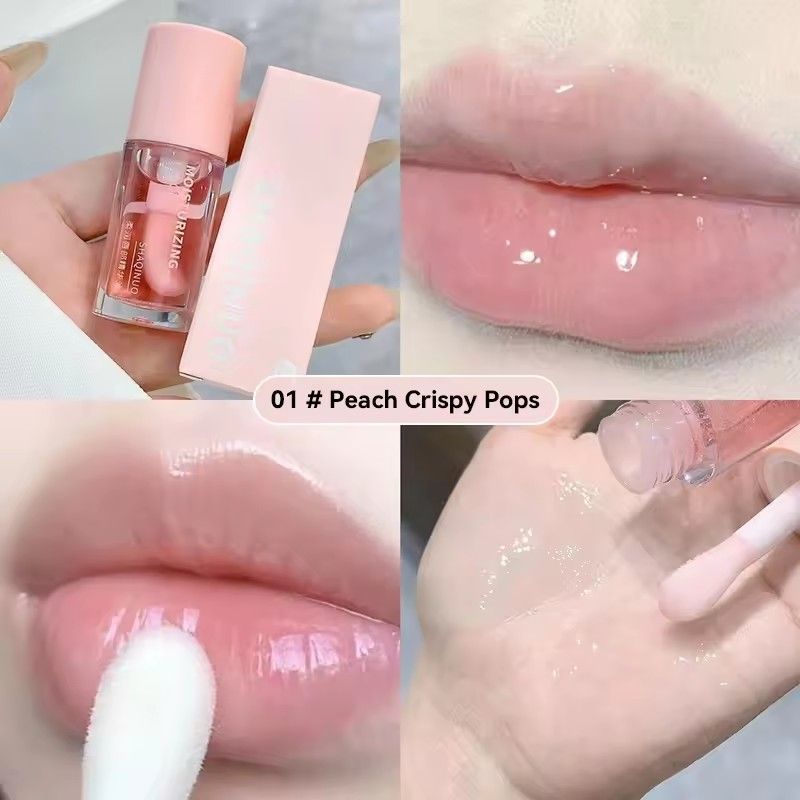 Water Light Lip Gloss Transparent Dudu Jelly Lipstick Long Lasting Nourishing Hydrating Plumping Fruit Lip Oil Korean Lip Care B2-999
