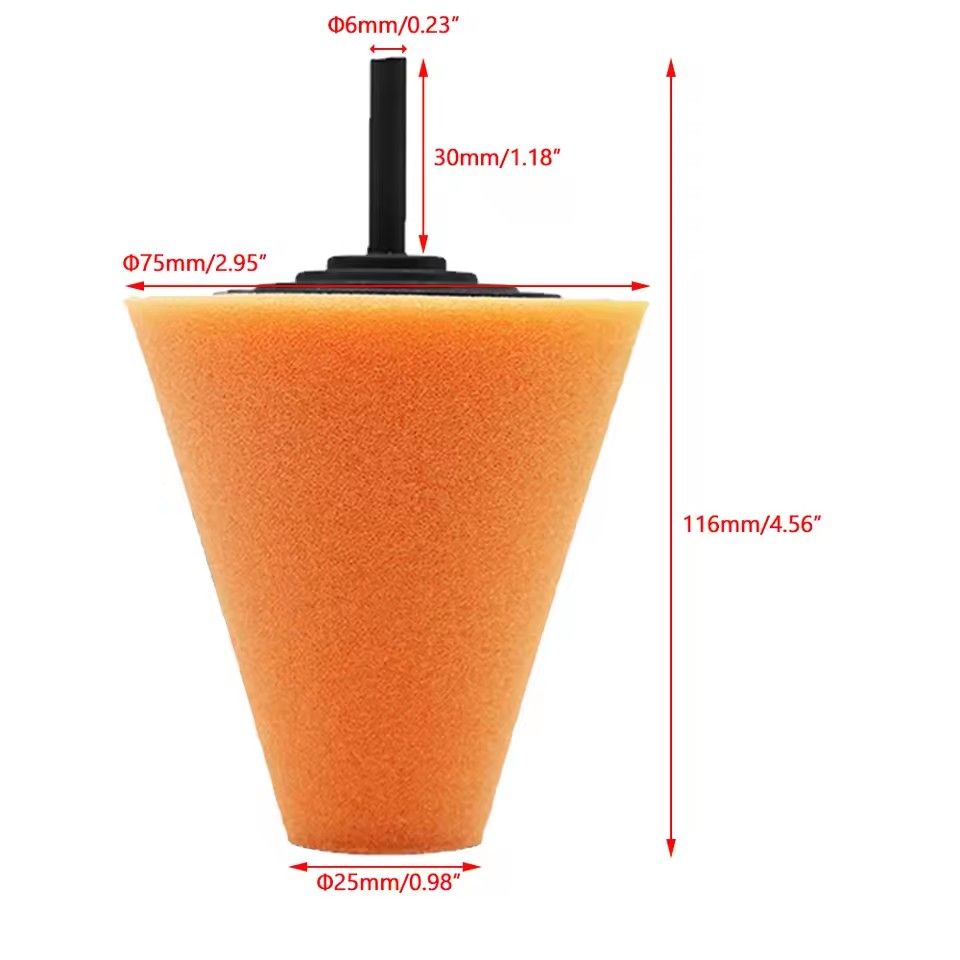 Car Tyres Foam Polishing Sponge Buffing Pad Car Polisher Tires Wheel Hub Polishing Tool Machine cone-shape Wheel