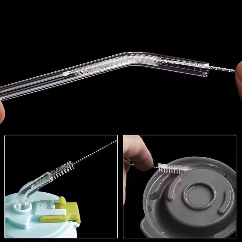 10Pcs Set Stainless Soft Hair Suction Glass Tube Cleaner Brushes Nylon Bottle Fish Tank Pipe Brush Household  cleaning tools E-1298