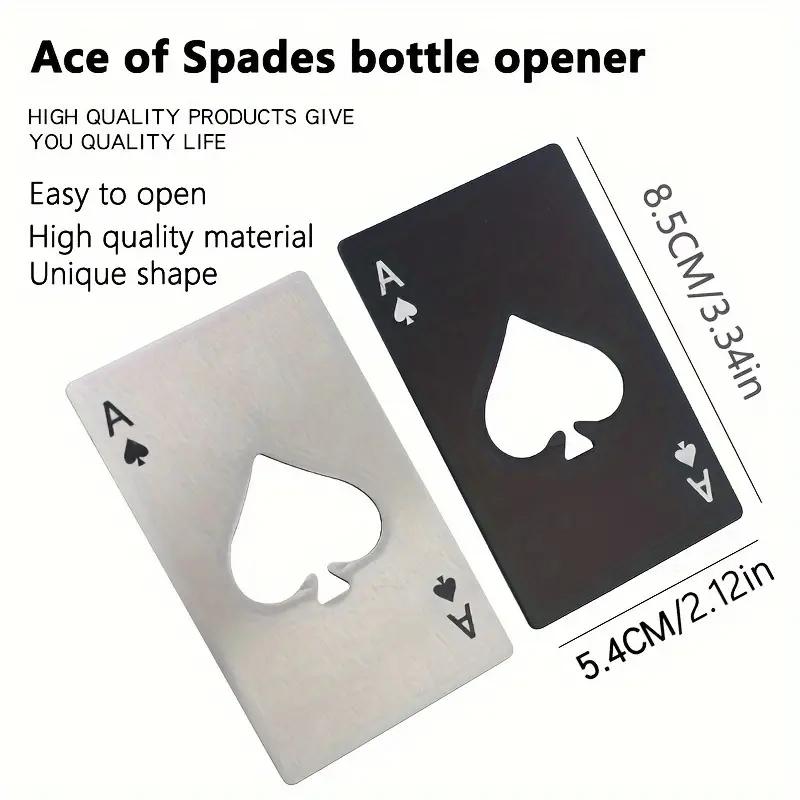 Spades A Credit Card Type Bottle Opener Creative Poker-shaped Stainless Steel Household Tool Bottle Opener Beer Opener  E-864