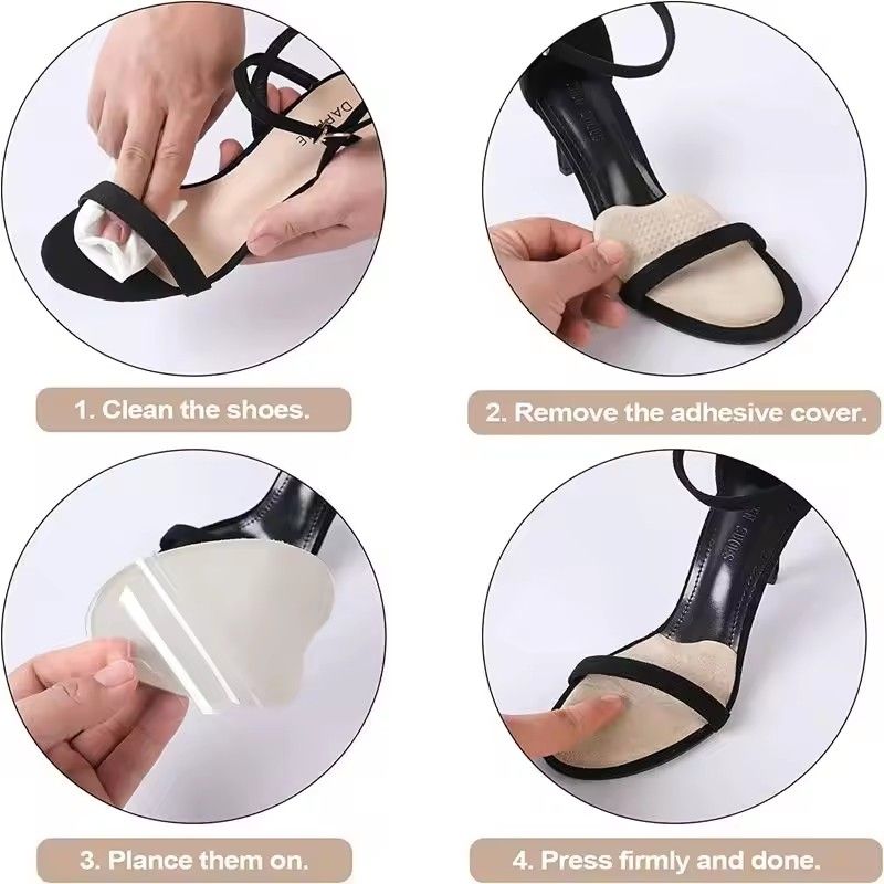 1 pair Non-slip Silicone Metatarsal Pads for Women's High Heels - Forefoot Cushions for Comfortable Feet B2-75-1