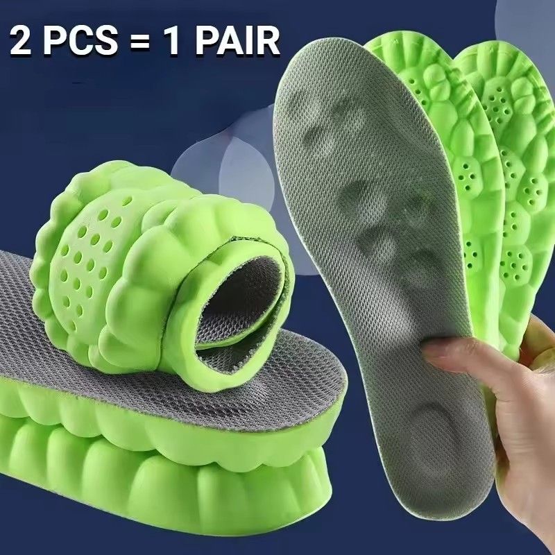 4D Latex Sport Insoles Soft High Elasticity Shoe Pads Breathable Running Basket Shoe Sole Arch Support Orthopedic Inserts Unisex