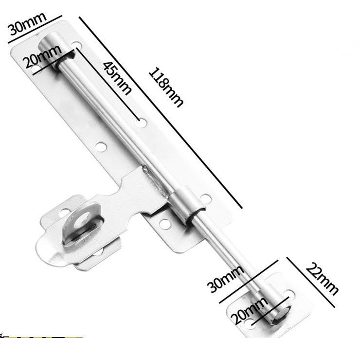 4 Inch Hardware Door Lock Stainless Steel Barrel Bolt Latch Padlock Clasp Set Brushed For Locking Door Window Drawer Cupboard