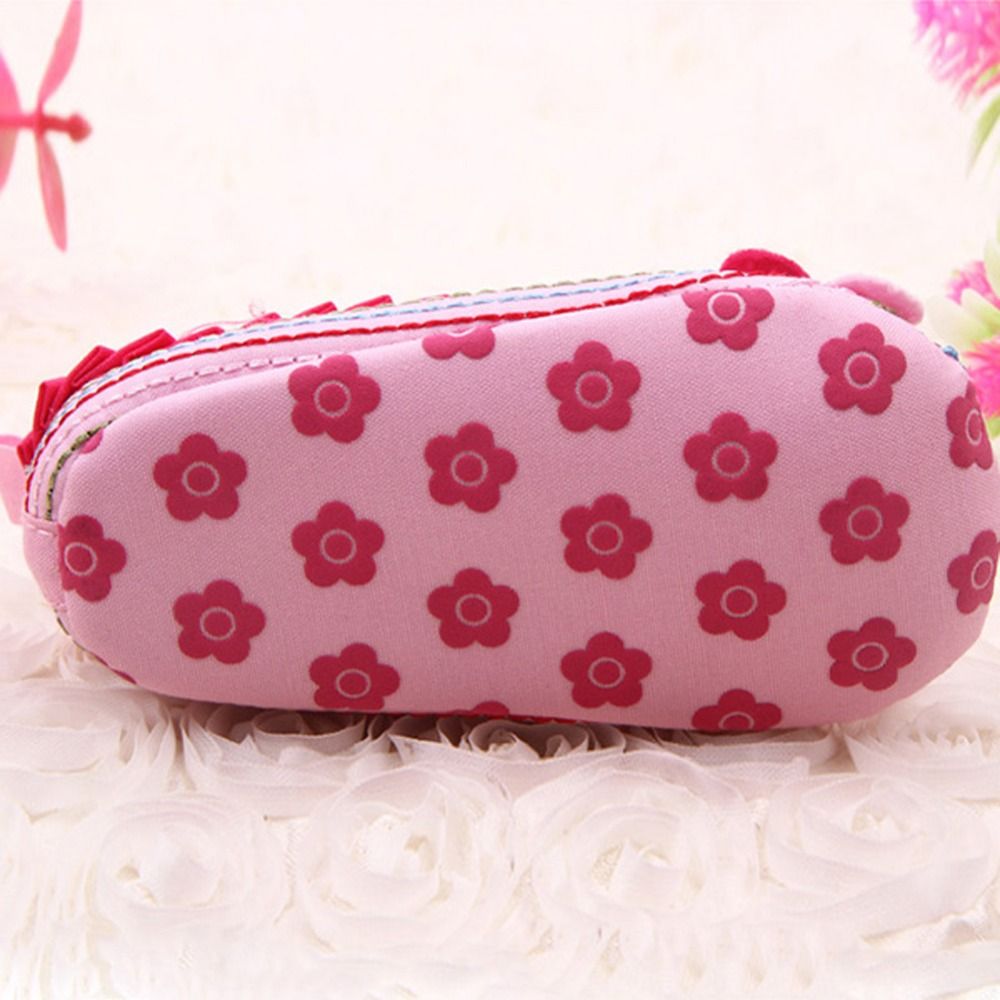 0-12M Sweet Newborn Baby Girls Flower Ruffled Shoes Toddler Soft Bottom Kids Crib First Walkers