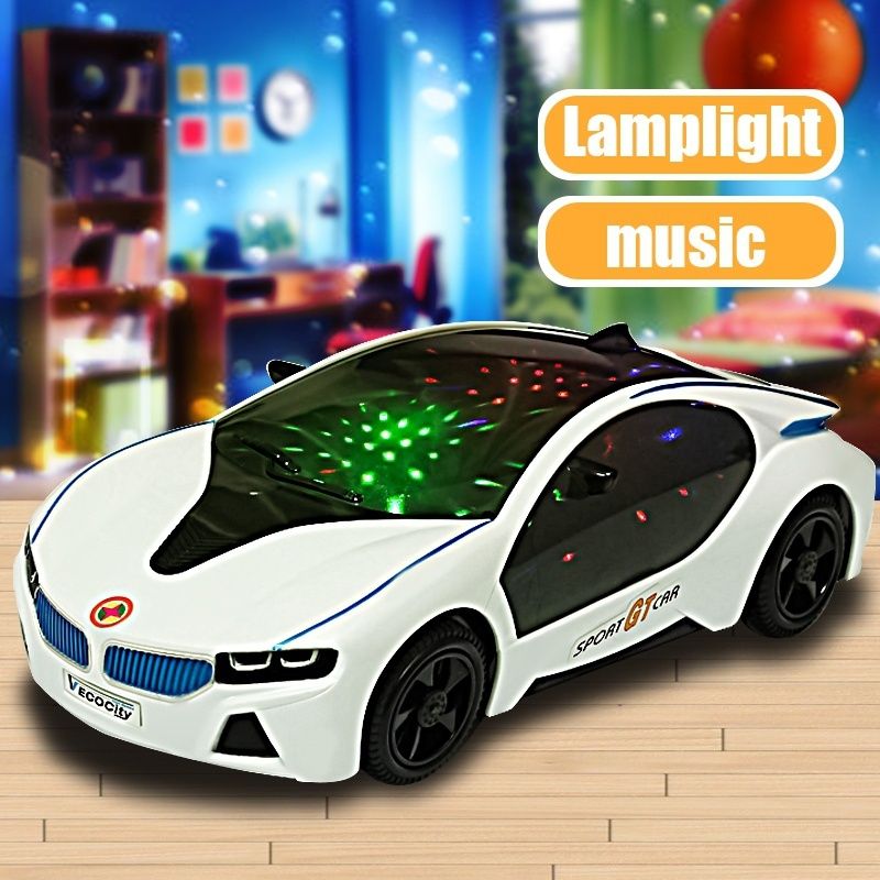 3D LED Flashing Light Car Toys Music Sound Electric Toy Cars Kids Children Christmas Gift 20cm*9cm*5cm F4-28