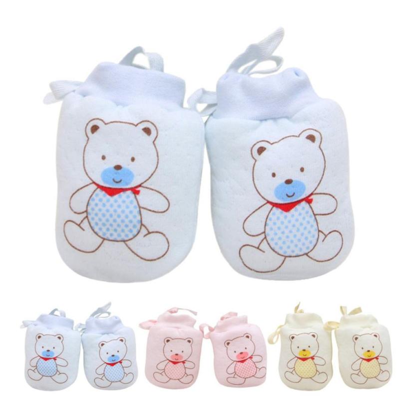 Lovely Baby Infant Boys Girls Anti Scratch Mittens Soft Lace-Up Warm Newborn Baby Gloves Gifts Good Quality Krystal M--36