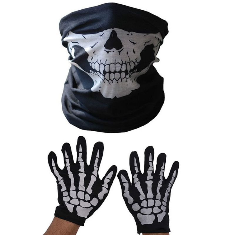 Halloween mask horror chin chin mask skeleton ghost gloves set show party new  J-143-5