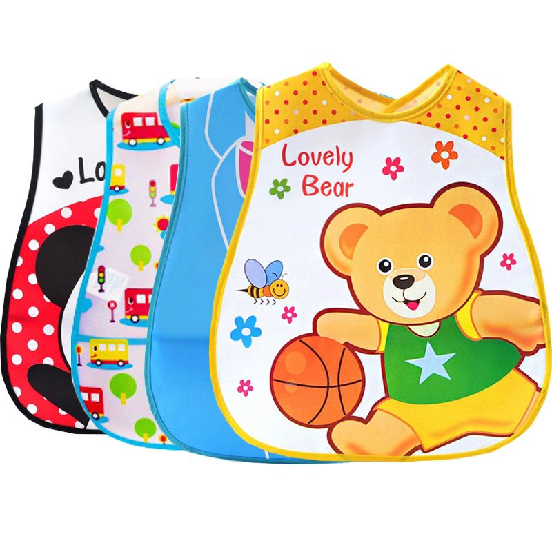 EVA Bibs/ New Child Folding Kids Feeding Bib Plastic Translucent Cloth Infants Bibs/Cute Lunch Turn Waterproof Bibs Towel Baby