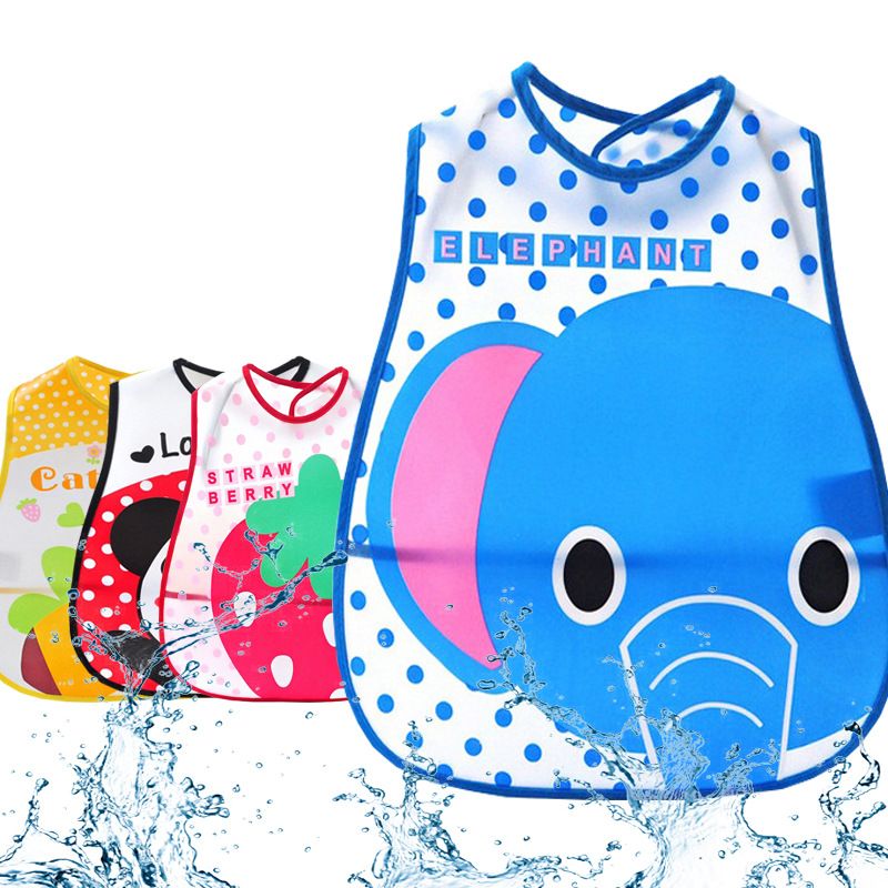 EVA Bibs/ New Child Folding Kids Feeding Bib Plastic Translucent Cloth Infants Bibs/Cute Lunch Turn Waterproof Bibs Towel Baby